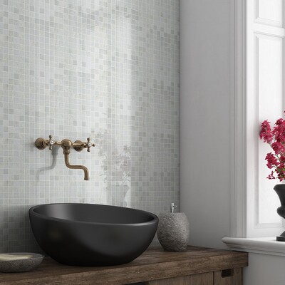 Ming Green Polished 1×1 Marble Mosaic 12×12 (MS90029)
