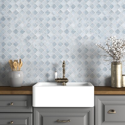 Mosaïques de marbre Allure Light Honed Hand Cutped 2×2 12×12
