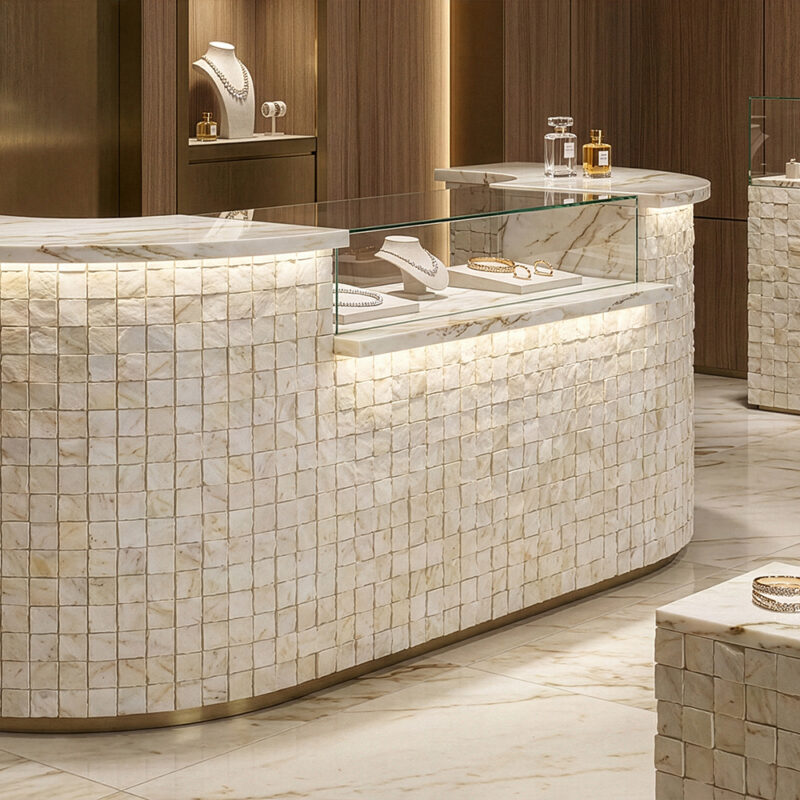 Calacatta Gold Royal Honed Hand Clipped 1×1 Marble Mosaics 11 3/4 X 11 3/4 (MS90838)