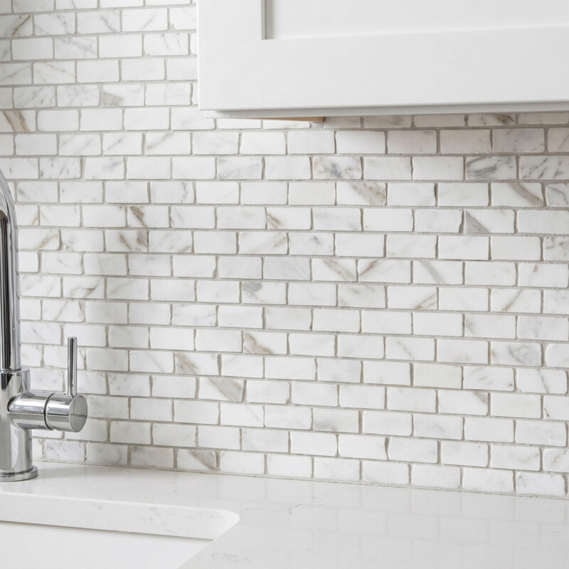 Calacatta Gold Royal Honed Broken Joint Marble Mosaics 11 3/4×12