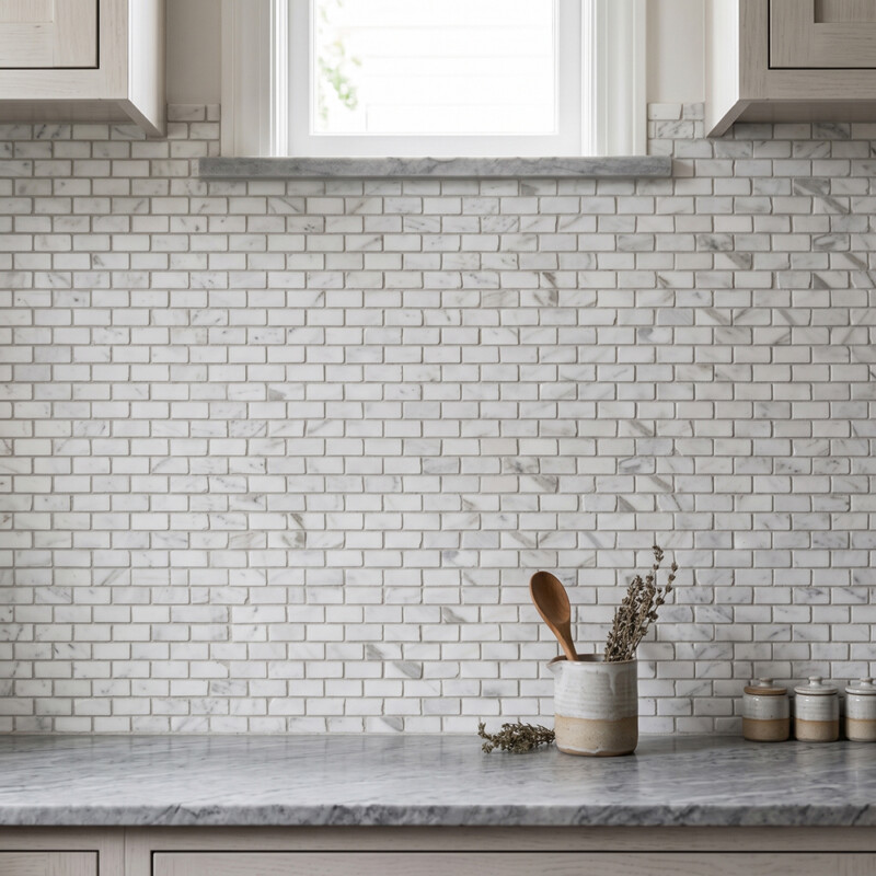 Calacatta Gold Royal Honed Broken Joint Marble Mosaics 11 3/4×12