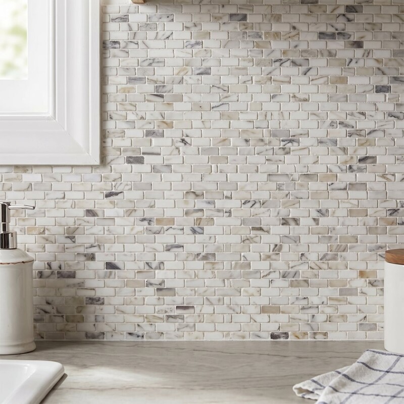 Calacatta Viola Honed Broken Joint Marble Mosaics 11 3/4×12