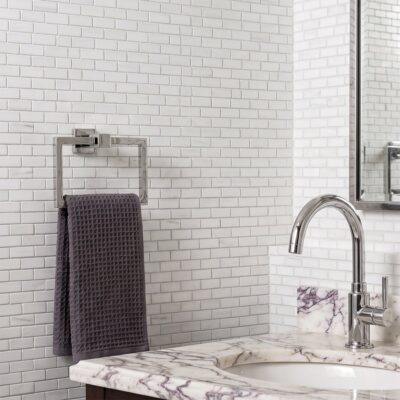 Snow White Honed Broken Joint Marble Mosaics 11 3/4×12 (MS90872)