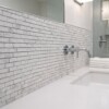White Carrara Honed Broken Joint Marble Mosaics 11 3/4×12