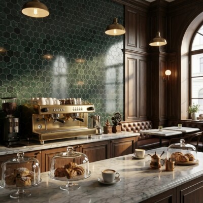Verde Lucia Honed Hexagon 2 Marble Mosaics 10 1/2×12 1/4