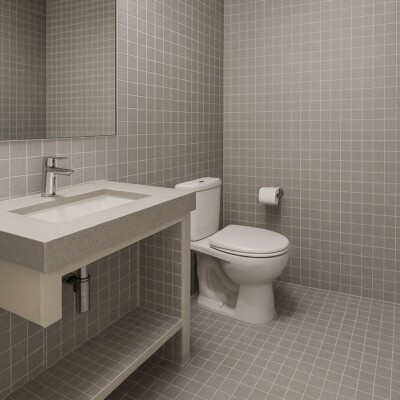 Gray Matte 2×2 Limestone Look Porcelain Mosaic 12×12 (MS99027)