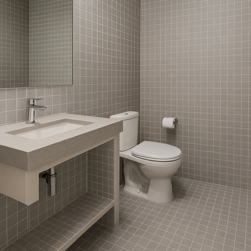 Gray Matte 2×2 Limestone Look Porcelain Mosaics 12×12