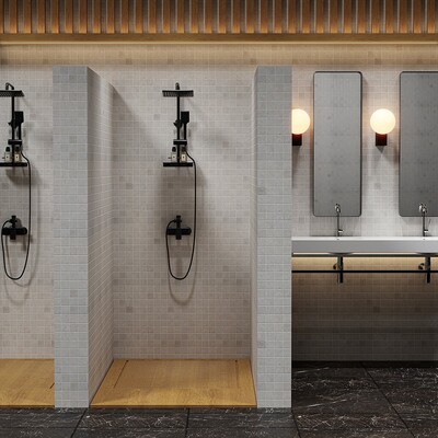 Gray Matte 2×2 Limestone Look Porcelain Mosaic 12×12 (MS99027)