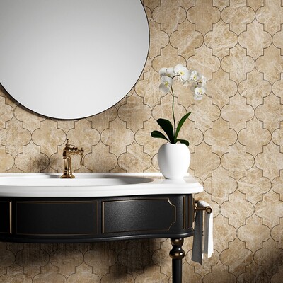 Arabesque Paradise Polished Marble Waterjet Decos 8×11 (NW90154)