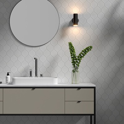 Winter Leaf Aspen White Honed Marble Waterjet Decos 4 7/8×6 13/16 (NW90260)