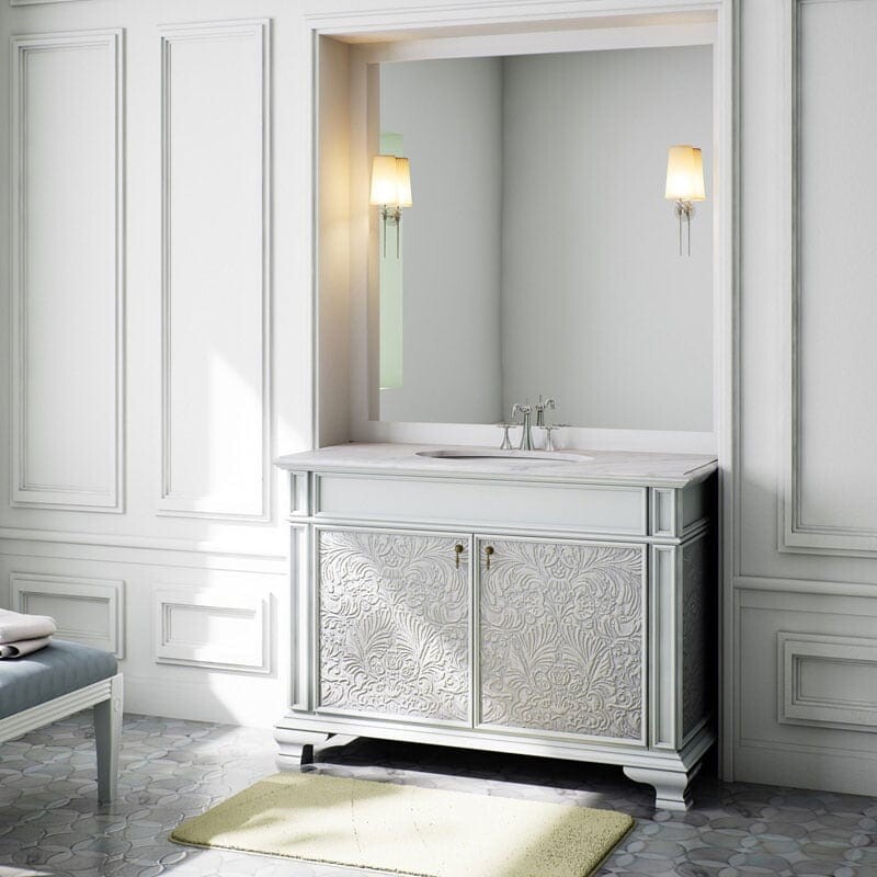 Brushed Aluminum Baroque Bathroom Vanities 47 1/2×21 1/2