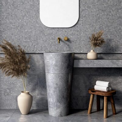 Allure Honed Pedestal Marble Sink 16 9/16×35 28/64 (SN00332)