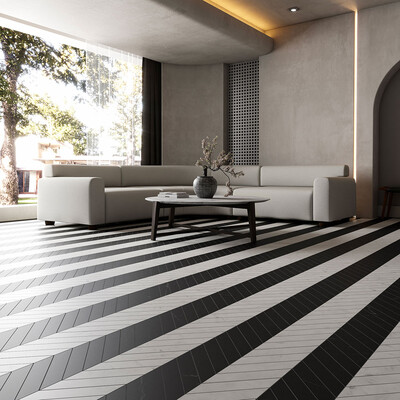 Glacier Honed Chevron Marble Tile 5×17 (SP05578)