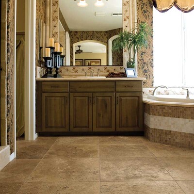 Ivory Honed Filled 1×1 Travertine Mosaic 12×12 (MS00708)