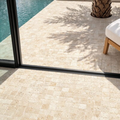 Ivory Tumbled Travertine Tiles 4×4 (TL10367)