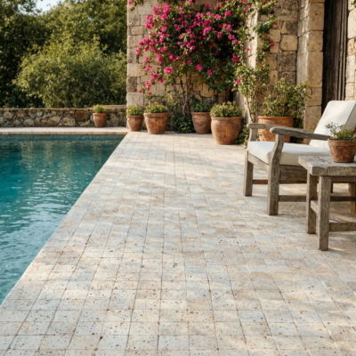 Ivory Tumbled Travertine Tile 4×4 (TL10367)