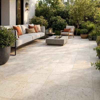 Ivory Brushed Travertine Tile 12×12 (TL10417)