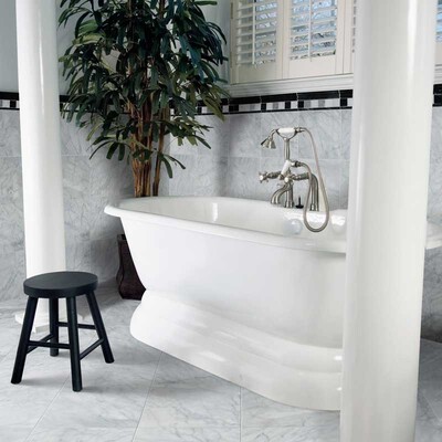 Avenza Honed Marble Tile 12×12 (TL12765) Avenza Honed Marble Tile 18×18 (TL12794) Black Honed Andorra Marble Moldings 2×12 (ML00519) Black Honed Pencil Liner Marble Moldings 1/2×12 (ML00520)