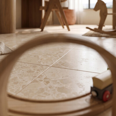 Azulejos de mármore polido cappuccino 24×24 (TL17177) Imagem de ambiente