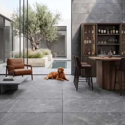 Iris Black Cottage Marble Tiles 16×24 (TL17395) Imagem de Ambiente
