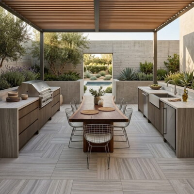 Skyline Textured Marble Pavers Versailles Pattern (TL17729) Room Scene Image