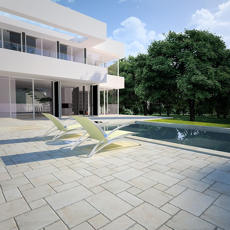 Diana Royal Textured Marble Pavers Ashlar Pattern
