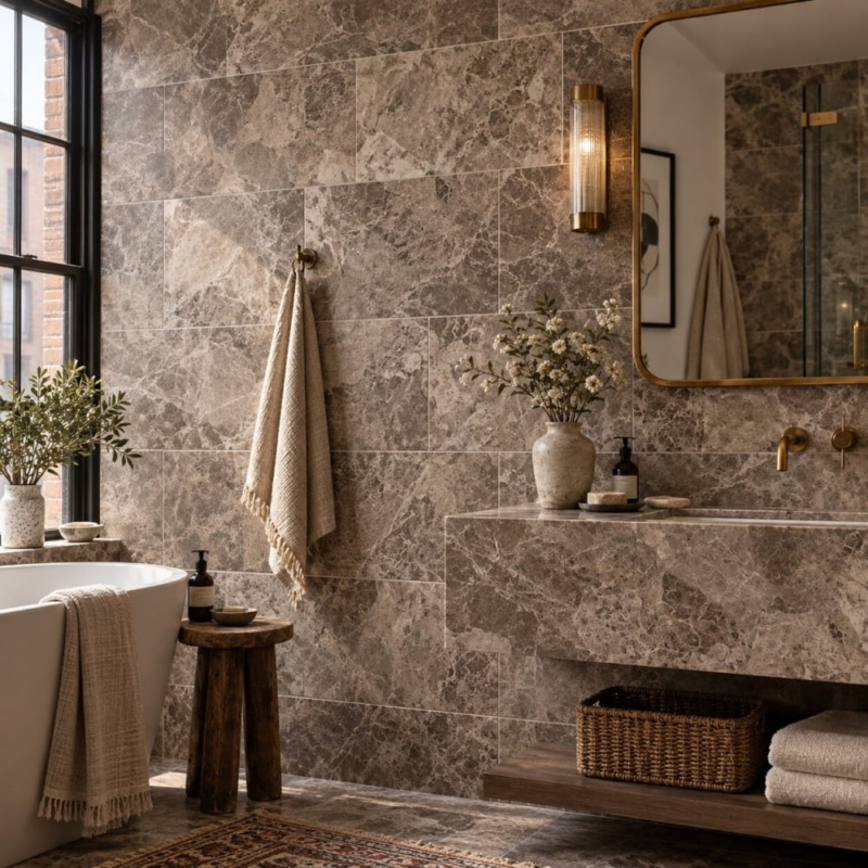 Maroon Di Notte Cottage Marble Tile 16×24 (TL18019)
