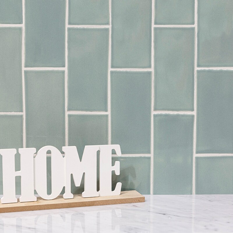 Witty Green Glossy Subway Ceramic Tiles 3×6