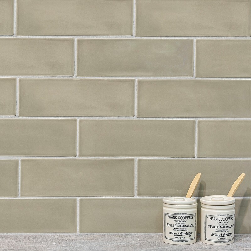 Latte Glossy Subway Ceramic Tiles 3×9