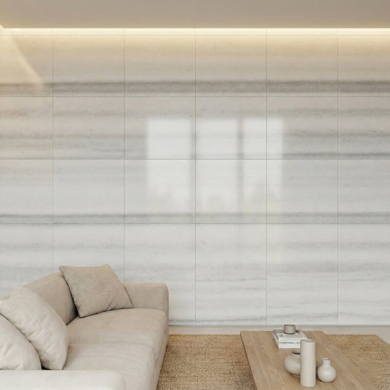 Frost White Polished Marble Tiles 24×24