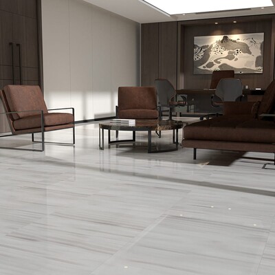 Frost White Polished Marble Tile 24×24 (TL18396)