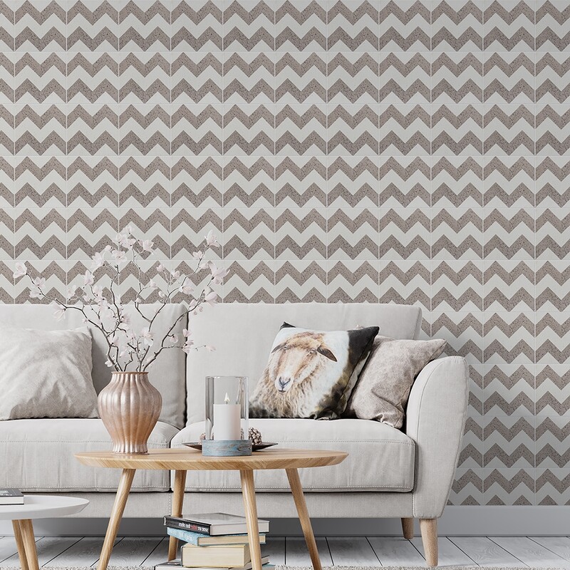 Brown, Beige Polished Allegro Cement Tiles 8×8