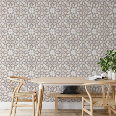 Brown, Light Brown, Beige, Gray Polished Arietta Cement Tile 8×8 (TL18422)