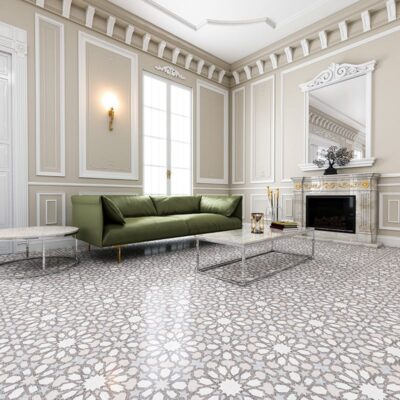 Brown, Light Brown, Beige, Gray Polished Bel Canto Cement Tile 8×8 (TL18424)