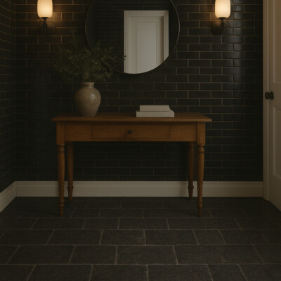 Belgium Blue Brushed Chiselled  Limestone Tile 8×16 (TL18860)