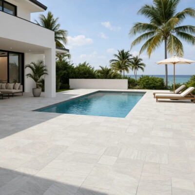 Skyline Vein Cut Textured Marble Pavers Versailles Pattern (TL18887) Room Scene Image