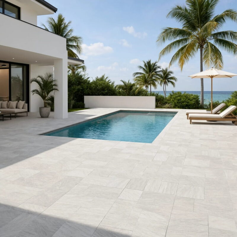 Skyline Vein Cut Textured Marble Pavers Versailles Pattern (TL18887)