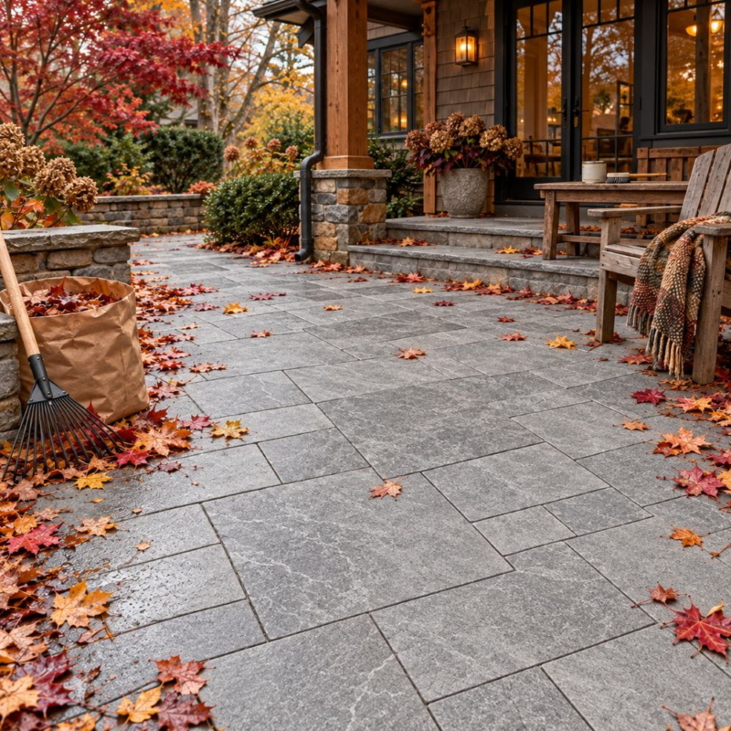 Iris Black Textured Marble Pavers Versailles Pattern (TL18888)