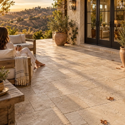 Cappuccino Textura Seal Marble Pavers Versailles Pattern (TL18991)