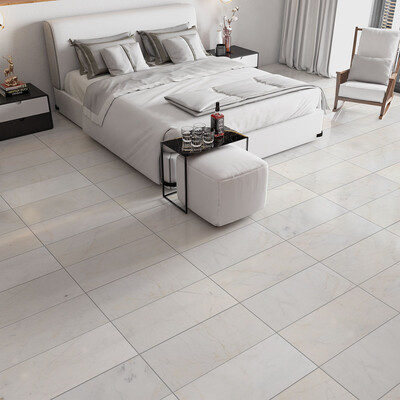 White Pearl White Honed  Marble Tile 12×24 (TL19189)