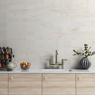 Calacatta Amber Polished Subway Marble Tile 3×12 (TL19219)