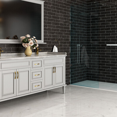 Iris Black Honed Subway Marble Tile 3×12 (TL19225)