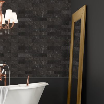 Iris Black Honed Marble Tile 3×12 (TL19267)