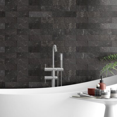 Iris Black Honed Marble Tile 3×12 (TL19267)