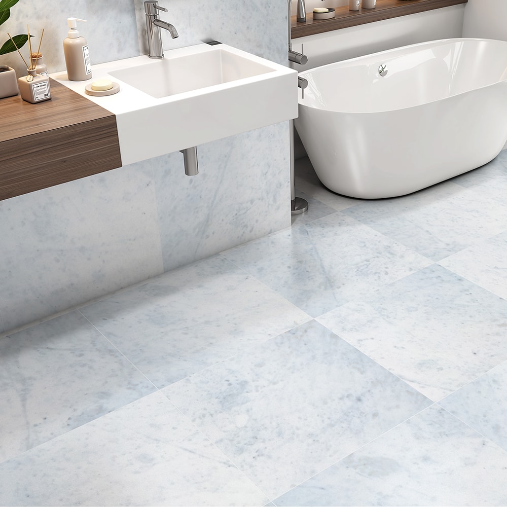 Opal White Tile Honed Marble Tiles 24x24