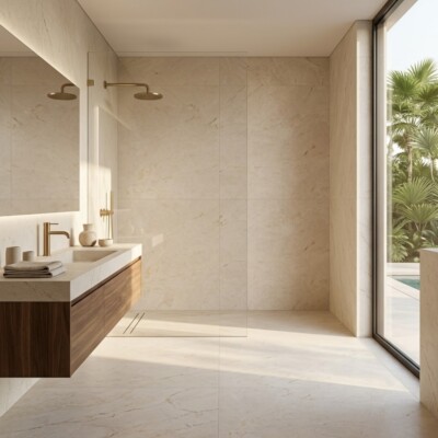 Vanilla Classic Honed Marble Tiles 12×24 (TL20322) Room Scene Image