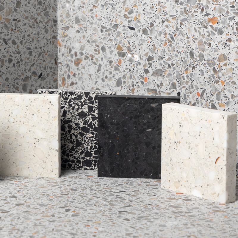 Cool Fog Honed Terrazzo Tiles 15 3/4×15 3/4 (TL20355)