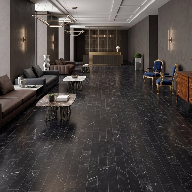Black Honed Marble Tiles 4×48