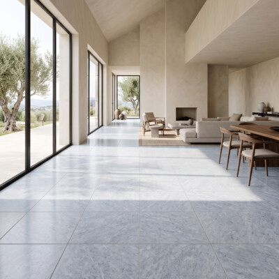 Diamond Blue Honed Marble Tiles 18×18 (TL21007) Room Scene Image