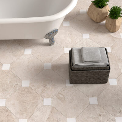 Silver Shadow, Glacier Tumbled  Limestone Tile 16×16 (TL21021)